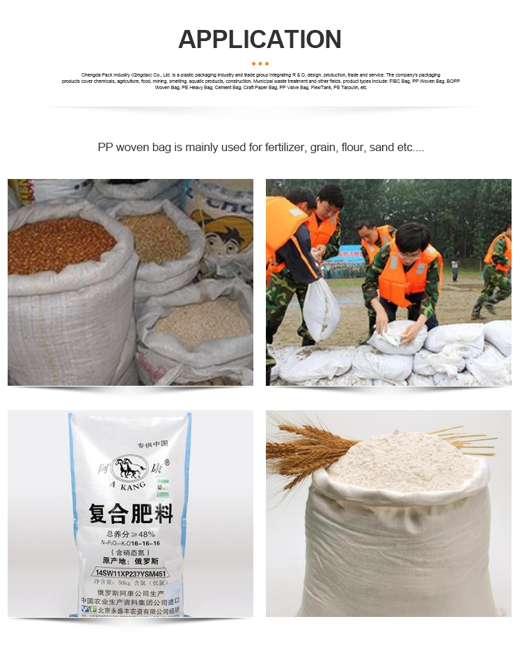 10kg 25kg 50kg High Quality Food Grade 100%Polypropylene PP Woven Bag for Grain Food Wheat Flour