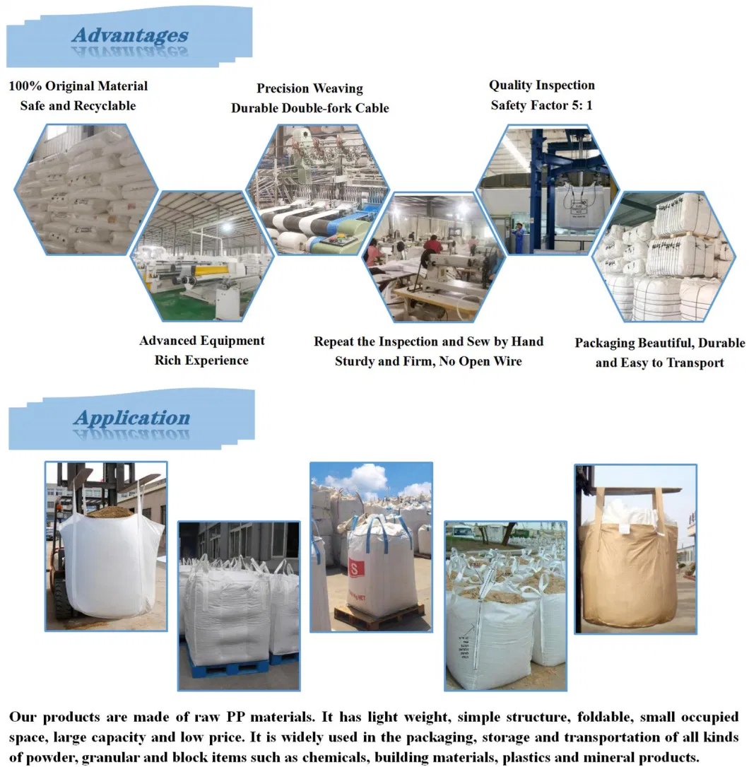 1 One 1.5 Tonne 2 Ton Price Sugar Super Sacks supplier Sand 500kg 1000kg 1500kg Rice Baffle 500 1000 1500 2000 Kg PP Plastic Woven Big Bulk Jumbo FIBC Bag
