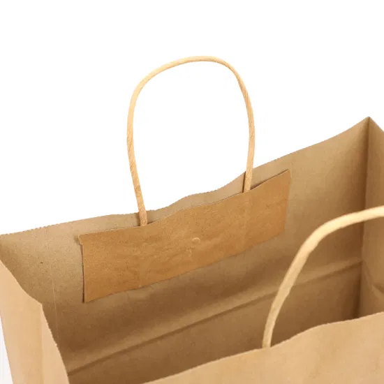 100/120GSM Paper Shopping White Brown Twist Handle Kraft Paper Bag